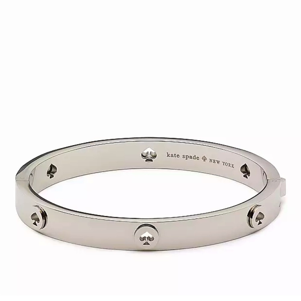 Kate Spade Spot the Spade hinged silver bracelet